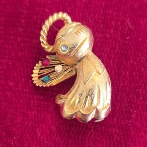 Angel Pin Brooch Gem Accents Vintage